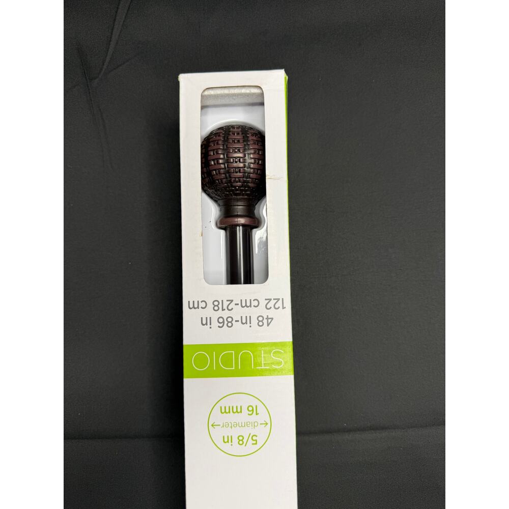 Kenney Woven Ball 5/8" Adjustable Curtain Rod 48 to 86 in Weathered Brown